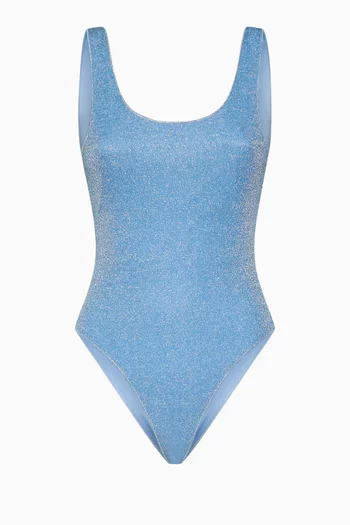 Lumiere Sporty Maillot One-piece Swimsuit in Lurex