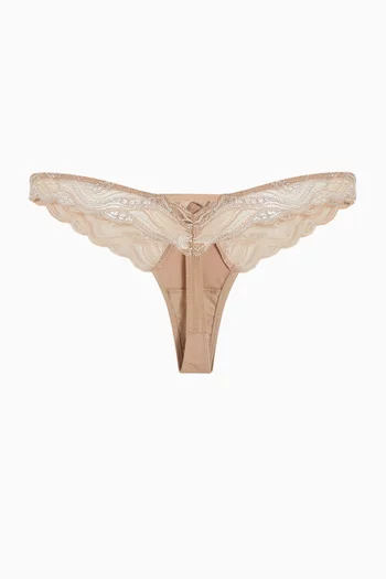 CK Instinct Thong in Sheer Lace & Microfibre