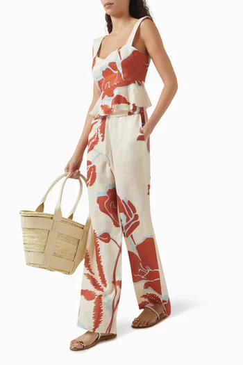 Joao Printed Pants in Linen