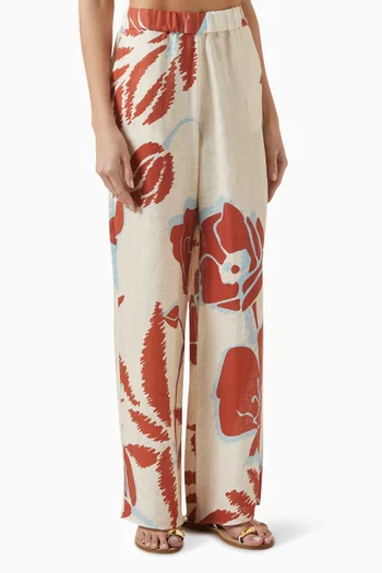 Joao Printed Pants in Linen