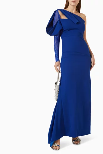 One-shoulder Draped Gown