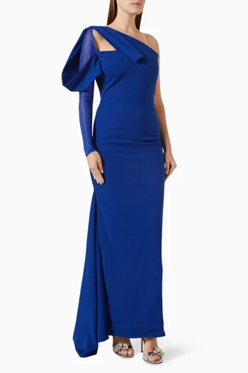 One-shoulder Draped Gown