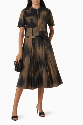 Block-print Midi Skirt in Cotton
