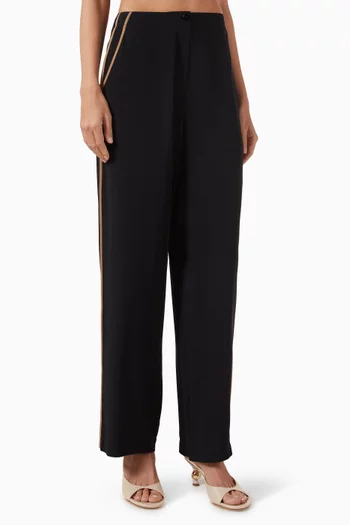 Side Binding Pants in Silk Crepe