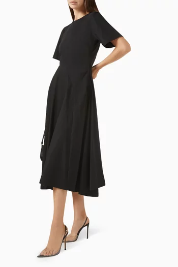 Asymmetric Midi Dress in Cotton-jersey