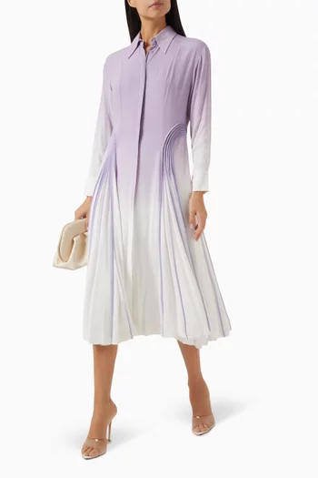 Ombré Shirt Dress in Viscose Crepe