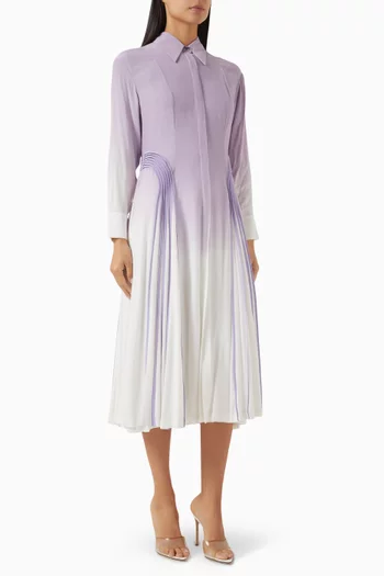 Ombré Shirt Dress in Viscose Crepe