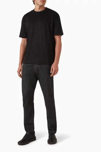 Micro GA Logo T-shirt in Stretch Linen