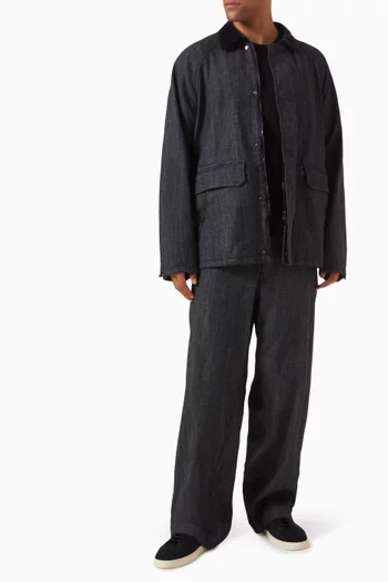Corduroy Collar Jacket in Denim