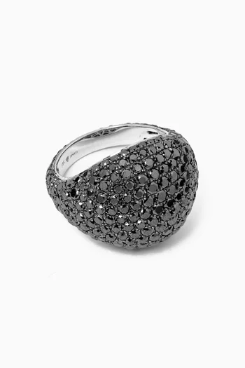 Signet Diamond Ring in 18kt White Gold