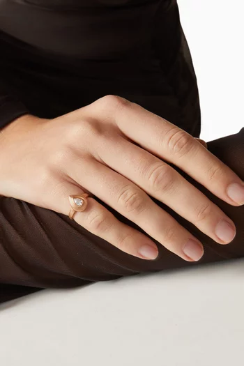 Pear Diamond Pinky Ring in 18kt Rose Gold