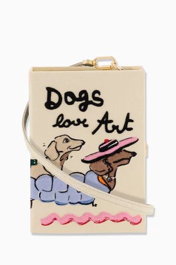 Dogs Love Art Book Clutch in Silk & Felt