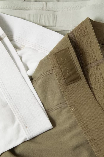 طقم بوكسر بحياكة داخلية 3 بوصات قطن، 3 قطع