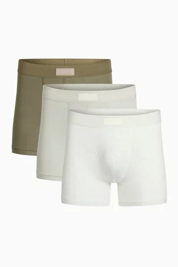 طقم بوكسر بحياكة داخلية 5 بوصات قطن، 3 قطع