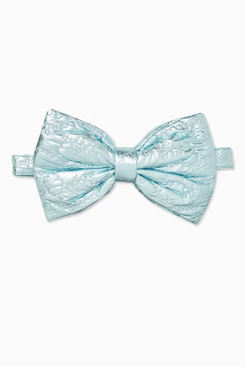 Frankie Bow Belt in Crinkle Metallic Fabric