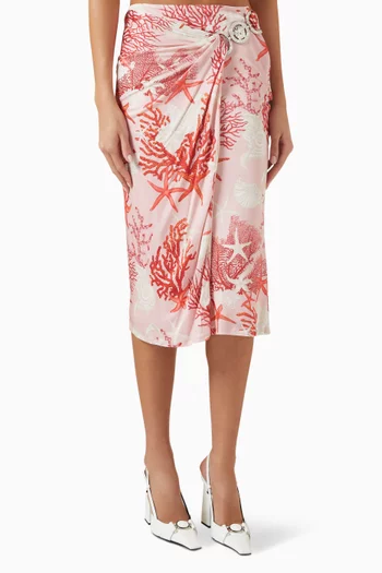 Barocco Sea Gathered Skirt in Stretch Jersey