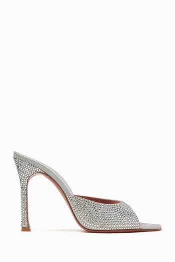 Alexa 105 Crystal Mule Sandals in Satin