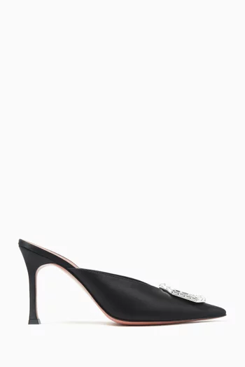 Camelia 90 Crystal Mules in Satin