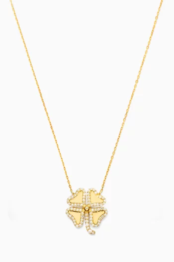 Dainty Diamonds Four Leaf Clover Necklace in 18kt Gold