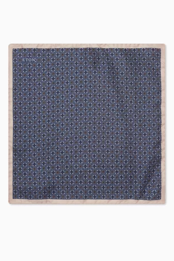 Geometric Pocket Square in Silk