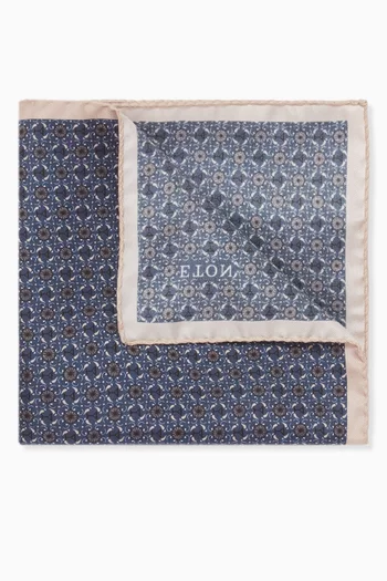 Geometric Pocket Square in Silk