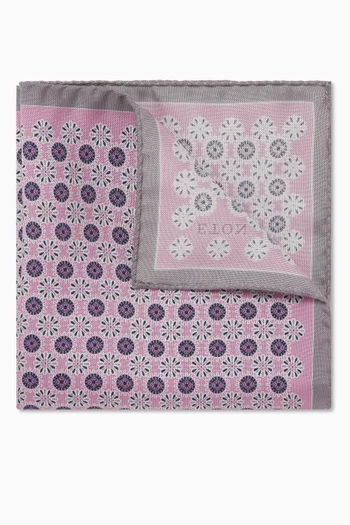 Geometric Pocket Square in Silk