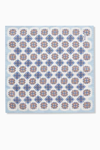 Geometric Pocket Square in Silk