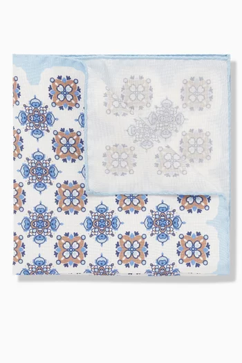 Geometric Pocket Square in Silk