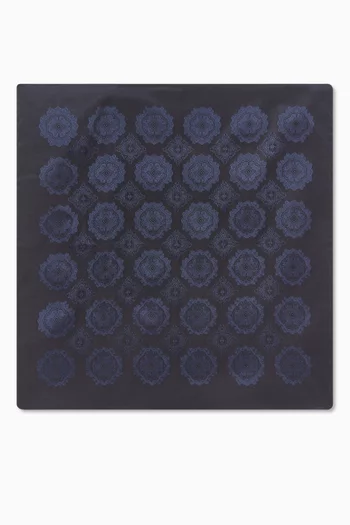 Medallion-printed Pocket Square in Silk
