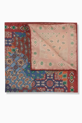 Patchwork Pocket Square in Silk