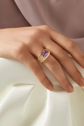 The Caroline Step-cut Ring in 18kt Gold Vermeil