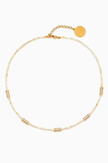 Evie Shell-bead Necklace in 18kt Gold-plating