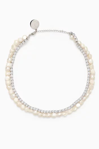 Alexis Freshwater Pearl Tennis Choker in Sterling Silver