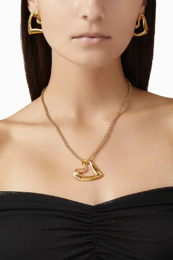 Evangeline Heart Earrings in 18kt Gold-plated Brass