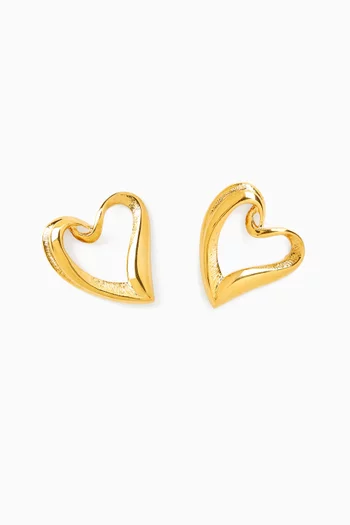 Evangeline Heart Earrings in 18kt Gold-plated Brass