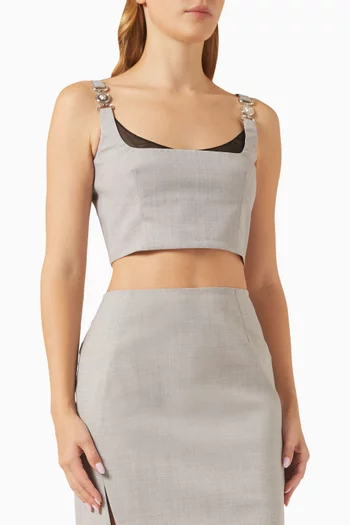 Medusa '95 Crop Bustier Top in Wool-blend