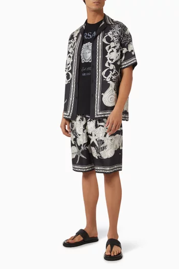 تي شيرت مرصع بشعار ميدوسا بالكريستال قطن