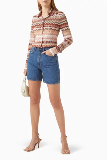 Serrated Lamé Zigzag Shirt