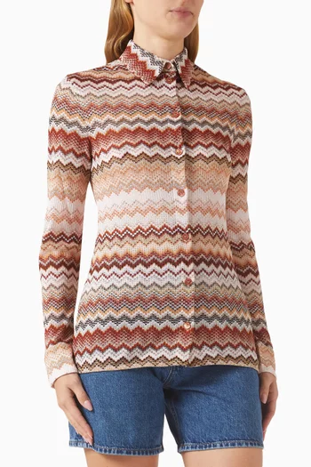 Serrated Lamé Zigzag Shirt