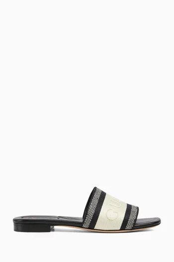 Logo-embroidered Sandals in Canvas