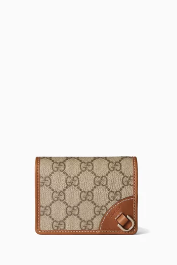 GG Emblem Mini Wallet in Embossed Leather