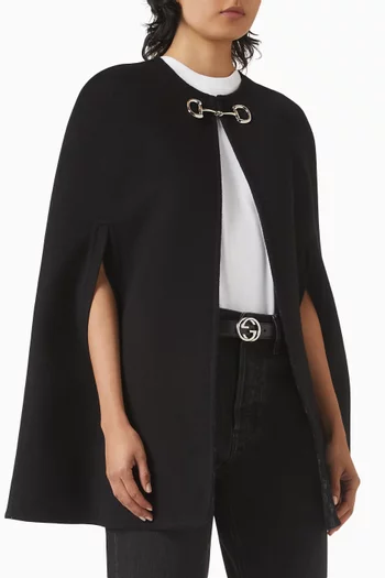 Horsebit Cape in Wool-cashmere