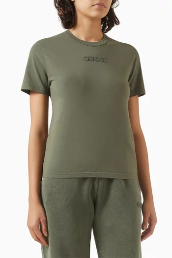 Embroidered-logo T-shirt in Cotton-jersey