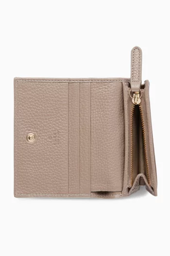 GG Emblem Mini Wallet in Grainy Leather