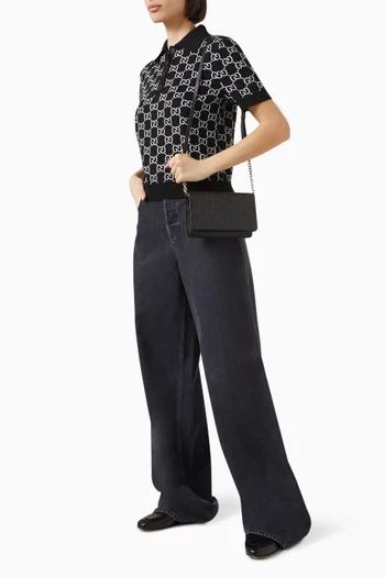 GG Emblem Super Mini Shoulder Bag in Leather