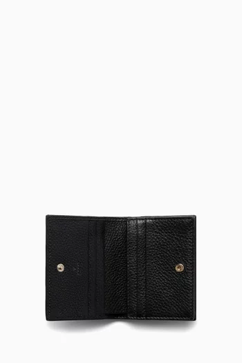 GG Emblem Mini Wallet in Embossed Leather