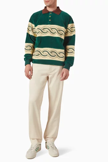 Le Polo Sweat Tressé in Velvet & Fleece