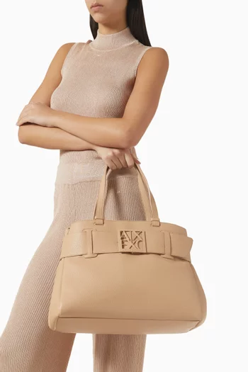 حقيبة كتف كبيرة بشعار ASV جلد صناعي