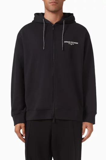 AX Logo Zip Hoodie in Cotton