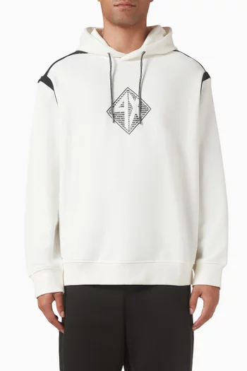 AX Logo Drawstring Hood in Cotton